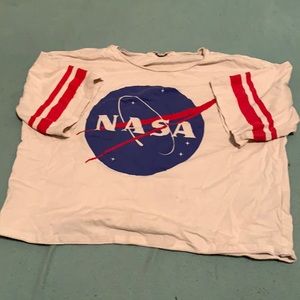 nasa crop top that has been worn